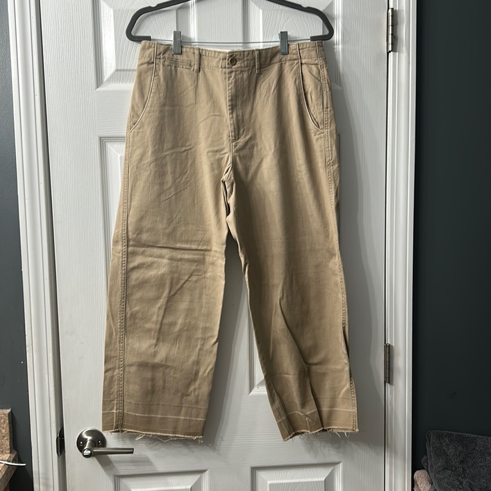 Polo by Ralph Lauren Wide-Leg Khaki Cotton Pants